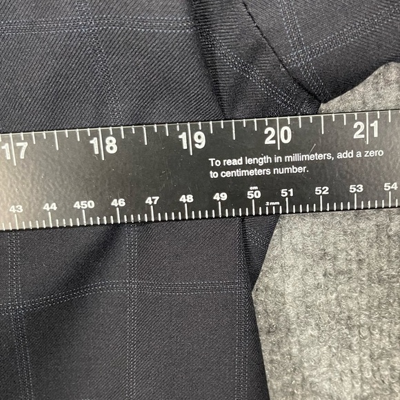 Banana Republic Blazer Womens 12 Black‎ Cropped Windowpane Lined 3/4 Sleeves - Picture 8 of 13
